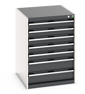 Cabinet consists of 5 x 100mm and 2 x 150mm high drawers 100% extension drawer with internal dimensions of 525mm wide x 625mm deep. The drawers have a U.D.L... Bott Cubio Tool Storage Drawer Units 650 mm wide 750 deep